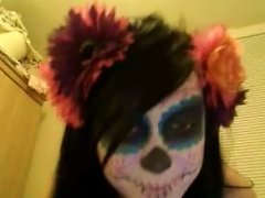 Freaky And Hot Emo Teen With Awesome Makeup And Majestic Booty